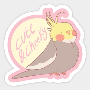 Cute and cheeky cockatiel bird Sticker